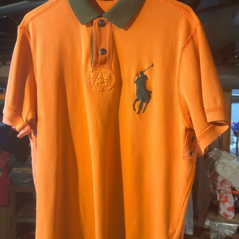 Polo by Ralph Lauren Men's Orange Polo Shirt